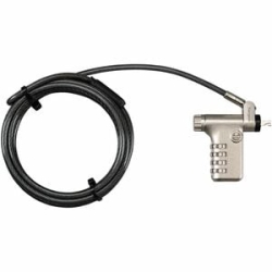 Targus Defcon ASP106RGLXS Cable Lock For Notebook, Docking Station, Monitor - 1.98 M Cable - Resettable/Serialized - 4-digit - Combination Lock - Silver - Galvanized Steel - For Notebook, Docking Station, Monitor ASP106RGLXS