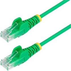 StarTech 15m Green Slim CAT6 Ethernet Cable, Snagless RJ45, Utp, Lszh, 28AWG Pure Bare Copper, Slim Network Patch Cord - Slim Utp Cat6 Cable Supports 10Gbps And 100W PoE; Ideal For Crowded Installations; 36% Slimmer For Improved Airflow; Low Near-End Cro