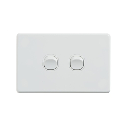4C | Classic 2 Gang Switch 250V 16AX | Horizontal 040.000.0290