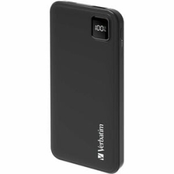 Verbatim VAPPP224 Power Bank - Black - For IPhone - 1 X Type-C 20W - Lithium Polymer (Li-Polymer) - 10000 MAh - 22.50 W - 5 A, 2.22 A, 3 A, 1.50 A, 2 A, 4.50 A, 3 A, 1.67 A, 2.40 A - 9 V Dc, 5 V Dc, 12 V Dc, 4.5 V Dc Output - 5 V, 9 V, 12 V Input - 2 X U
