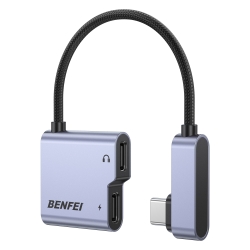 Benfei 000413GY Usb-c To Usb-c Audio Headphone + Data Transfer And Charging Adapter ELEBEN000413GY