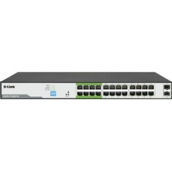 D-Link Dgs-F1026P-E 24 Ports Ethernet Switch - Gigabit Ethernet - 10/100/1000Base-T, 100/1000Base-X - 2 Layer Supported - Modular - 2 Sfp Slots - 250 W PoE Budget - Twisted Pair, Optical Fiber - PoE Ports - Desktop DGS-F1026P-E