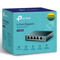 TP-Link Tl-Sg105 5port Switch Desktop,Gigabit,Steel Case, 5-Port 10/100/1000Mbps RJ45 Supporting Auto-MDI/MDIX, Plug And Play, Fanless TL-SG105