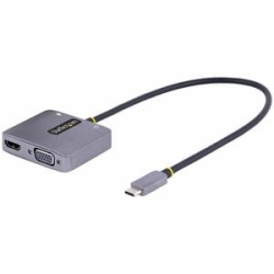 StarTech.com USB C Video Adapter, USB C To Hdmi VGA Multiport Adapter, 3.5mm Audio Output, 4K 60Hz Hdr, 100W Pd 3.0, USB C Display Adapter - 1 X 24-Pin USB Type C - Male - 1 X 24-Pin Powered USB Type C - Female, 1 X 19-Pin Hdmi 2.0b Digital Audio/Video -