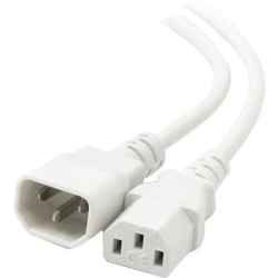 Alogic 1.5m Iec C13 To Iec C14 Computer Power Extension Cord - Male To Female-WHITE MF-C13C14-1.5