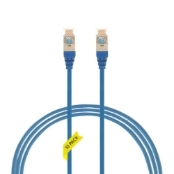 0.5m CAT6A RJ45 S/Ftp Thin Lszh 30 Awg Network Cable | 10 Pack Blue 004.300.0001.10PACK