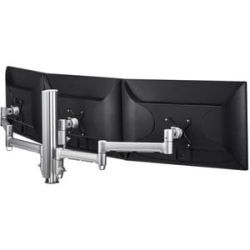 Awms-3-13714 Triple Monitors On Single Row - 3 X Landscape To 27" - Large Monitor With Portrait Sides - F-clamp Desk Fixing - Silver AWMS-3-13714-F-S