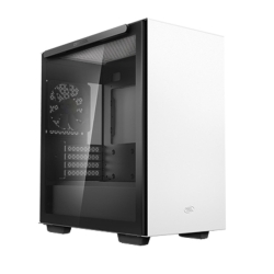 DeepCool Macube 110 White Minimalistic Micro-ATX Case, Magnetic Tempered Glass Panel, Removable Drive Cage, Adjustable GPU Holder, 1xPreinstalled Fan R-MACUBE110-WHNGM1N-G-1