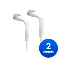Ubiquiti UniFi Patch Cable Single Unit, 2m, White, End Bendable To 90 Degree, RJ45 Ethernet Cable, Cat6, Ultra-Thin 3mm Diamete U-Cable-Patch-2M-RJ45