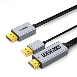 Benfei 000419GY 8K DisplayPort V1.4 To Hdmi V2.1 Aluminum Shell, Nylon Braided Cable 1.8M ELEBEN000419GY