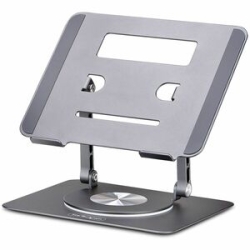 StarTech.com Rotating Laptop Stand, 360 Swivel, Ergonomic Desk Riser For Computer, Adjustable Height/Tilt, Max 11lb, Aluminum, Portable - Raise A Laptop To Eye Level For Improved Posture And All-day Comfort - Height-adjustable Arms; Up To 11lb - 360deg S