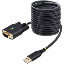 StarTech.com 10ft (3m) USB To Serial Adapter Cable, Com Retention, Ftdi, DB9 RS232, Interchangeable DB9 Screws/Nuts, Windows/macOS/Linux - Add A DB9 Rs-232 Serial Port To A Desktop/laptop Using A USB-A Port; Interchangeable Screws/Nuts; DB9 Screws Pre-in