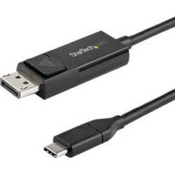StarTech.com 6ft (2m) USB C To DisplayPort 1.2 Cable 4K 60Hz - Reversible DP To Usb-c / Usb-c To DP Video Adapter Monitor Cable Hbr2/Hdr - Cable For Audio/Video Device, Monitor, Notebook, Amplifier, Mac, Mobile Device - First End: 1 X 24-pin USB 3.1 (Gen