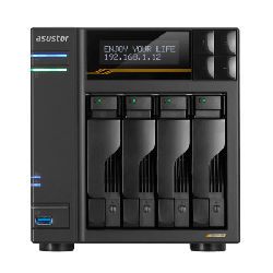 Asustor 4-Bay Nas 3.5"/2.5"(0/4), QC-2.3GHz, 16GB, M.2(4), 5G(2), 10G(2), PCIe, Twr, 3YR AS6804T