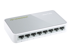 Tp-Link 8-Port Unmanaged Switch, 10/100Mbps(8), White, 3YR TL-SF1008D