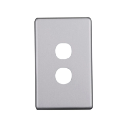 4C | Elegant 2 Gang Aluminium Cover Plate - Silver Matt 040.0.0103