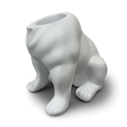 Urban Attitude Maggie Bulldog Planter - Matte White UA-TH669WHT