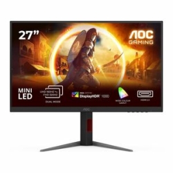 27in Fast Ips MiniLED 1152 Zone Dual Mode UHD 160Hz/ Fhd 320Hz Adaptive Sync 1ms Gtg HDR1000 Hdmi 2.1 DP 1.4 Pbp / Pip Height Adjustable Stand Vesa 100X100mm U27G4XM