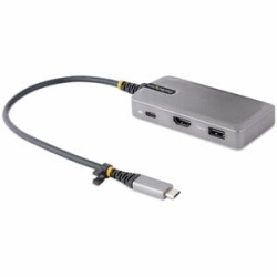 StarTech.com USB-C Multiport Adapter, 4K 60Hz HDMI, 3-Port USB Hub, 100W Power Delivery Pass-Through, Mini Dock, Windows/macOS/ChromeOS - USB C Multiport Adapter W/4K60Hz HDMI 2.0b HDR10 Via DP 1.4 Alt Mode, 3x USB Hub (1x USB 3.2 5Gbps, 2x USB 2.0), 100