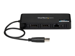 Startech USB 3.0 Mini 4K Dock, Dual Display, DP(2), RJ45, USB Powered, 3YR USBA2DPGB