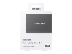 Samsung T7 1TB Portable USB-C SSD, Up To 1050MB/s R/W, Grey, 3YR Wty MU-PC1T0T/WW