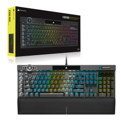 Corsair K100 Rgb Optical-Mechanical Gaming Keyboard, Backlit Rgb Led, Corsair Opx Rapidfire, Black, Black Pbt Keycaps CH-912A01A-NA
