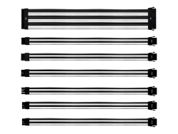 Cooler Master White/Black Sleeved Colored Extension Cable Kit, 30CM Length, Pvc Sleeving, CMA-NEST16WTBK1-GL
