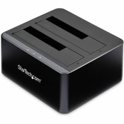 StarTech.com Drive Dock Sata/600 - USB 3.1 Type B Host Interface - Uasp Support External - Black - Dual-Bay Hard Drive Dock For 2.5" / 3.5" Sata Drives; Sata I/Ii/Iii Hdd/SSD; USB 3.2 Gen 1 (5 Gbps) Host Connection; Top-Loading Drive Bays W/ Drive Doors;