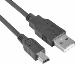 Astrotek USB 2.0 Cable 1m - Type A Male To Mini B 5 Pins Male Black Colour RoHS AT-USB-A-MINI-1M