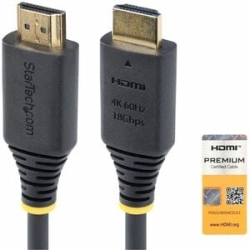 StarTech.com 2m (6.6ft) Premium Certified High Speed HDMI Cable, 4K 60Hz/1440p 144Hz, 18Gbps, UHD HDMI 2.0 Cord, Tpe Jacket - Premium Certified High Speed HDMI Cable Supports 4K60Hz W/HDR10/HDCP 2.2/Arc; Connector Markings For Quick Visual Identification