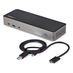 Startech.Com USB-C(TB3), USB-A Hybrid 4K Dock, Triple DISPL,HDMI(3),DP(3),USB(4),85W,AC,3Y DK31C3HDPD