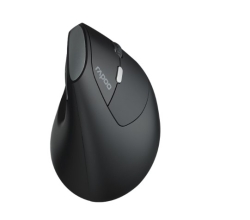 Rapoo EV250 Ergonomic Vertical Wireless Mouse 6 Buttons 800/1200/1600 Dpi Optical Silent Click Mice - Black (Renamed From MV20) EV250