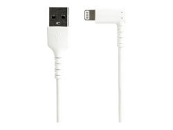 Startech 2M USB-A To Lightning Charge/Sync Cable, Right Angled, Durable, MFi, White, 2 RUSBLTMM2MWR