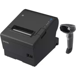 Tm-T88Vii-612 Desktop Direct Thermal Printer + Zebra DS2208 Black With Stand USB 1BUNDLE-T88VII+DS2208BLK