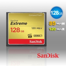 Sandisk 128gb Extreme Compactflash Card With (write) 85mb/ S And (read) 120mb/ S - Sdcfxsb-128g Ffcsan128gcfeb120