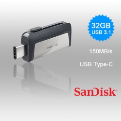 Sandisk Ultra 32gb Sdddc2-032g Dual Usb Drive Type-c 3.1 Fussan32gsdddc2
