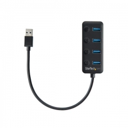 Startech Usb 3.0 Hub - 4X Usb-A Ports With Individual On/ Off Switches - Bus Powered - Portable HB30A4AIB