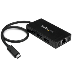 Startech 3 Port Usb 3.0 Hub With Usb-c And Gigabit Ethernet - Includes Power Adapter - Usb C Hub
