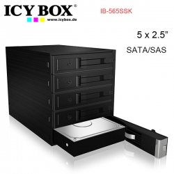 Icy Box Ib-565ssk Backplane For 5x 3.5" Sata Or Sas Hdd In 3x 5.25" Bay Hddicy565ssk