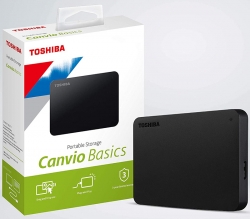 Toshiba Canvio Basics 4TB Portable HDD Black HDTB540AK3CA, USB 3.2 Bus Powered, Plug & Play