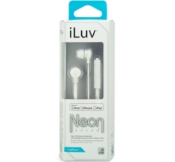 iLuv Neon Sound High Performance Earphone With Speakez Remote For iPod/ iPhone/ iPad White iEP335WHT