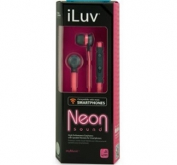 iluv Neon Sound High-performance Earphone With In-line Remote For Smartphones Pink iEP336BPKN