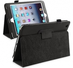 Ipad Mini Folding Protective Pu Leather Case Black
