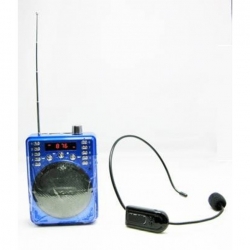 Portable Non-Bluetooth Voice Amplifier Includes Wireless Fm Headset & Wired Headset (Blue) Eledigf37Bwu-1