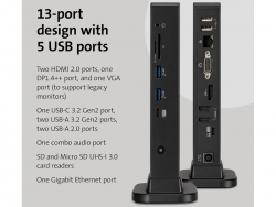 Kensington SD4849Pv USB-C Triple Video Driverless Docking Station with 100W Power Delivery K37060AP