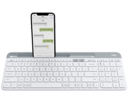 Logitech K580 Slim Multi Device Wireless Keyboard With Unifying Receiver Bt White-1Yr Wty 920-009211