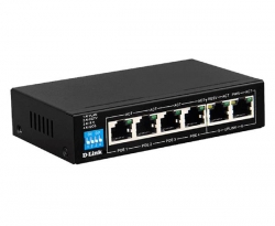 D-Link Des-F1006P-E 6-Port 10/ 100Mbps Poe Switch With 4 Long Reach Poe Ports And 2 Uplink Ports. Poe Budget 60W Des-F1006P-E