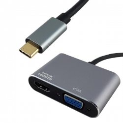 Shintaro USB-C to 4K HDMI & 1080P VGA Hub Sh-Adusbchdvga