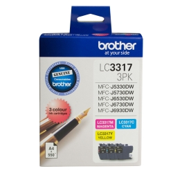 Brother Lc3317 Colour Value Pack 1xcyan 1x Magenta 1x Yellow 8zca1d00256