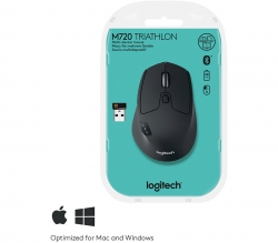 Logitech M720 Triathlon Multi-Device Wireless Bluetooth Mouse With Flow Cross-Computer Control 910-004792